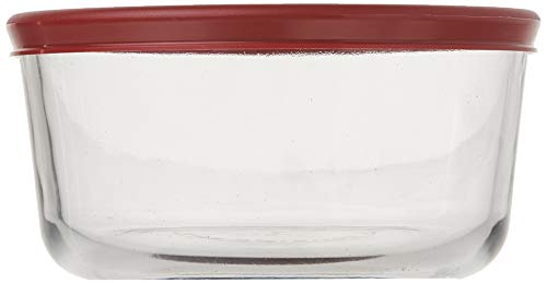 Anchor Hocking 4 Cup Food Storage Containers with Red Lids (3)