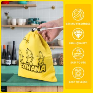 ojoking Yellow Banana Storage Bag keeps fresh for a long time, reusable fruit storage bag,keep bananas fresh,banana saver，banana bags to prevent ripening，(SET OF 2)