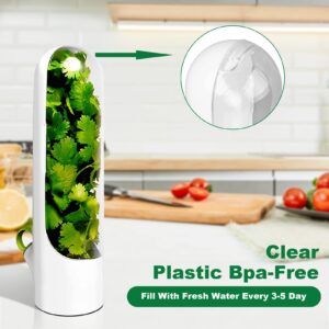 Pilipane Herb Keeper,Herb Savor Fridge Organizer,Herb Storage Container Saver Preserver For Cilantro, Mint, Parsley, Asparagus, Keeps Greens Fresh For 2-3 Weeks