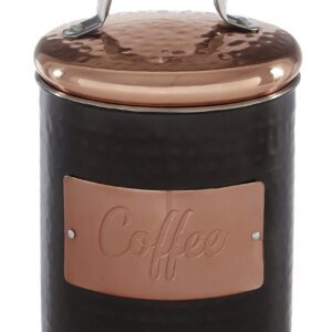 Premier Hammered Steel Storage Jar Coffee Canister, 10x10x12cm, Black