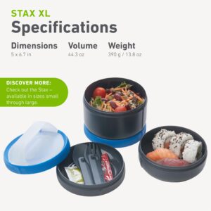 humangear STAX XL/Eat System | Modular Storage Container | Extra Large Stacking Container | BPA-Free, PC-Free, Phthalate-Free, Gray/Green