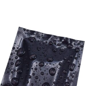 QQ Studio 100PCS Glossy Mirror Black Metallic Foil Mylar Open Top Bags 9x13cm (3.5x5.1")