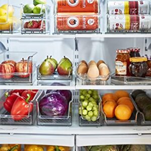 Spectrum Diversified Hexa in-Fridge Large Refrigerator Bin for Storage and Organization of Fruit Vegetables Produce and More, 8.5 x 6 x 4.25, Clear/Dark Gray