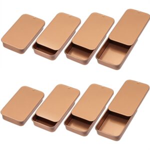 mini skater 2.4"x1.3"x0.43" extra small metal slide top tin containers sliding cover push-pull tin box portable slide cover storage box for jewelry cosmetic organizer(rose gold) (8)