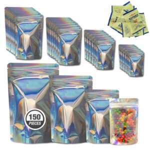 mylar bags| bolsas mylar| resealable bags| lipgloss bags| small bags for pckaging| lash bags wholesales| nail packaging boxes| mylar| food storage bags 4 different sizes 150 pieces (holographic)