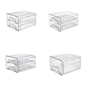 Qielie 2 PCS Stackable Food Container Fruite Drawer for Refrigerator Vegetable Storage Box