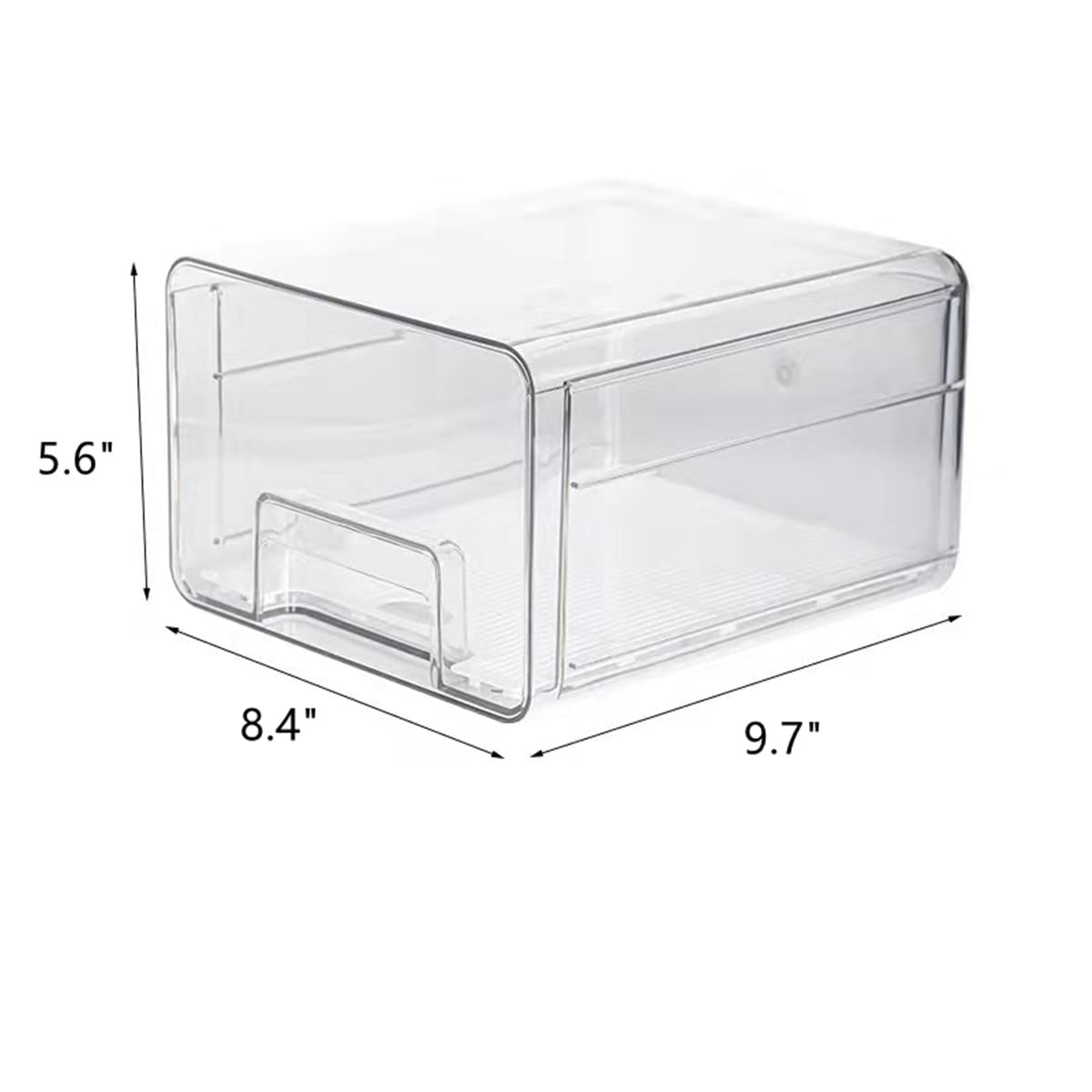 Qielie 2 PCS Stackable Food Container Fruite Drawer for Refrigerator Vegetable Storage Box