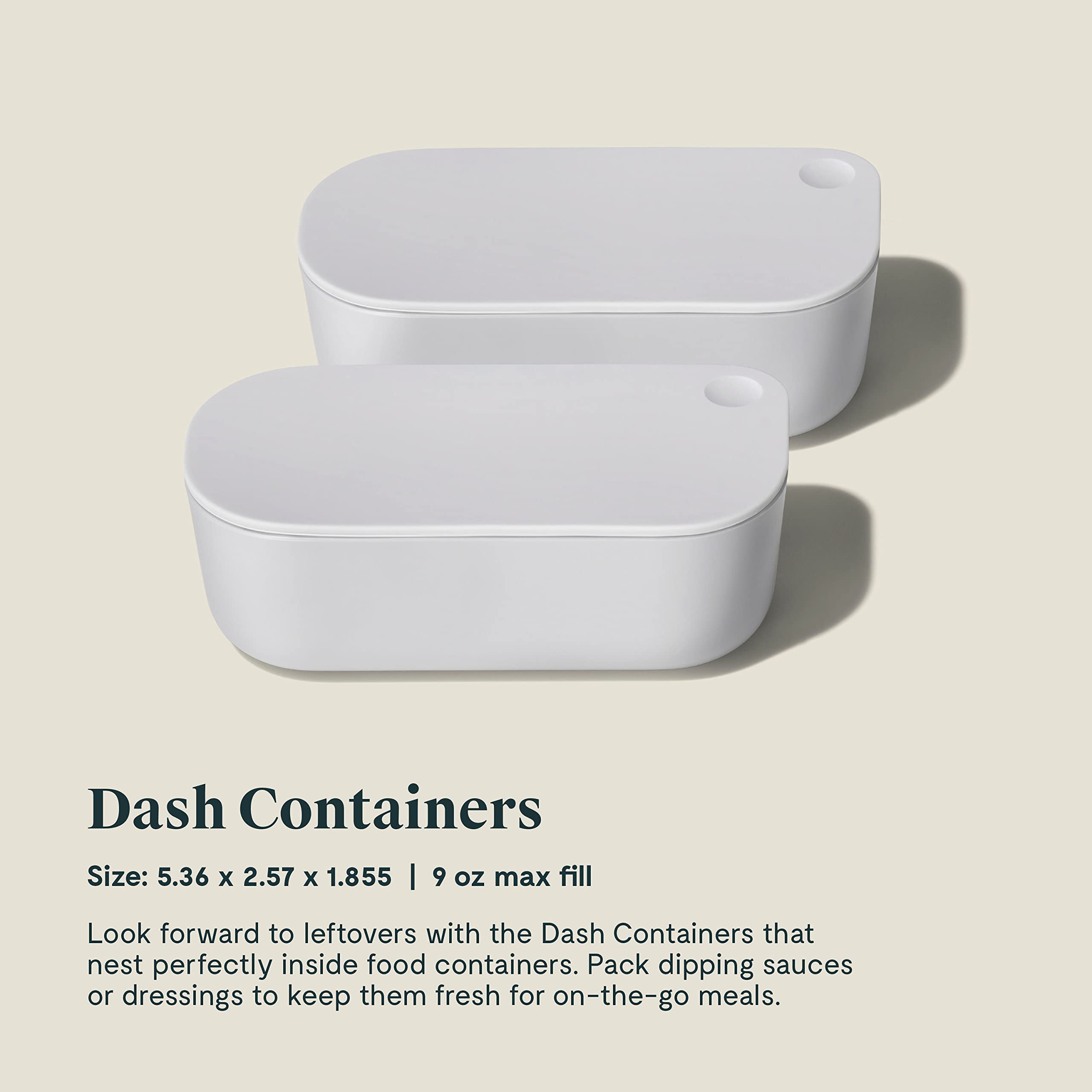 Caraway 2pc Dash Inserts - Dash Ramekins w/Lid - Easy to Store, Non Toxic - Perfect for Sauces, Garnish, & Small Snack or Sides