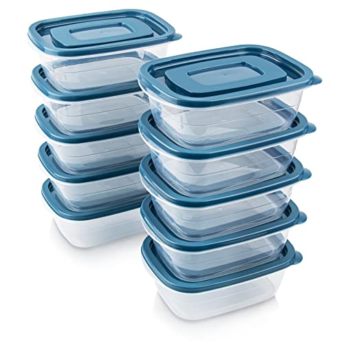 PEDECO 10PCS Rectangle Plastic Portion Box Sets with Lids.Food Storage Box,Container Sets,Food Storage,Food Containers,Plastic Container,use for School,Work and Travel,0.53 Quarts Per Box.