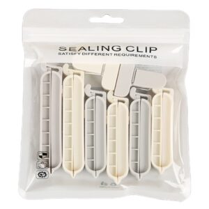 8 pcs bag clips for food, sealing clips, plastic chip clips for food packages, food sealing clip for snack,chips bags,kitchen storage bag in 3 sizes.