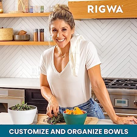 RIGWA Stainless Steel Insulated Food Container - Hot and Cold Insulated Bowl - Vacuum Sealed Containers for Food - Bowls with Lids, 20oz, Blue Dusk