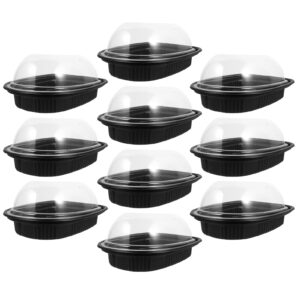 doitool 10pcs rotisserie chicken roaster container with covers plastic disposable take out containers carrier with clear high dome lid without handle