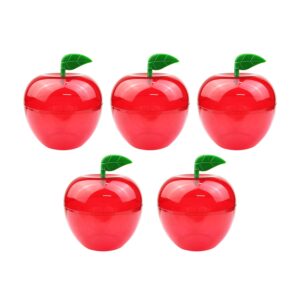 yitokmc 5 pack plastic apple containers large red apple decoration teacher apple container candy jar toy gift filling containers for party wedding christmas decorations party supplies