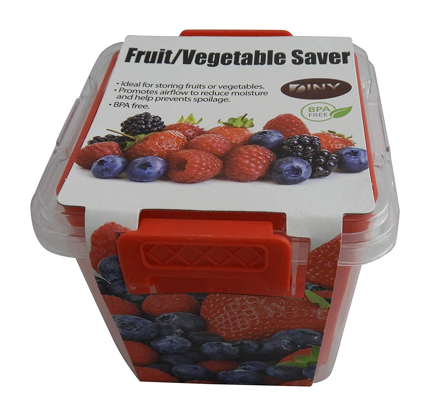 Fruit and Vegetable Saver Storage Basket Strawberries Blueberries - Promotes Airflow and Prevents Spoilage Produce Storage Container with Lid BPA-FREE