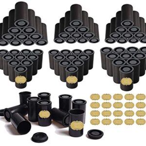 70 PCS Film Canister with Caps and Blank Labels for 35mm Film (Black)