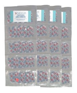 packfreshusa: 30cc oxygen absorber compartment packs - food grade - non-toxic - food preservation - long-term food storage guide included (100 count (20 packs of 5))