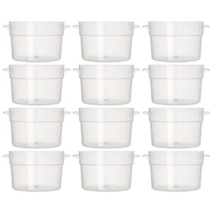 carlisle foodservice products bain marie round food container storage container for kitchen, restaurants, home, plastic, 2 quarts, clear, (pack of 12)