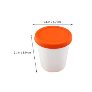 Angoily 4pcs Ice Cream Containers with Silicone Lids Freezer Food Storage Containers Tubs Dessert Container Leakproof Ice Cream Pint Cup For Homemade Ice Cream (3.14X2.63 Inch)