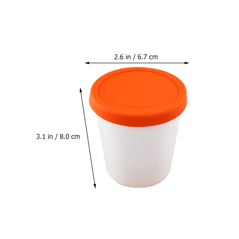 Angoily 4pcs Ice Cream Containers with Silicone Lids Freezer Food Storage Containers Tubs Dessert Container Leakproof Ice Cream Pint Cup For Homemade Ice Cream (3.14X2.63 Inch)