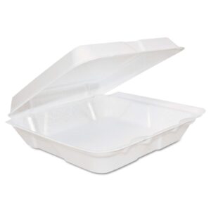 dart 80ht1r foam hinged lid containers 8 x 8 x 2 1/4 white 200/carton