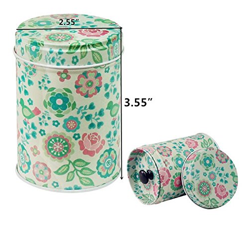 Leoyoubei 3.55x2.55 Inch Dry Storage Tinplate Caddy Box Retro Double Cover Home Kitchen Storage Containers Colorful Tins Round Tea Tins Set of 6 (shipped randomly)