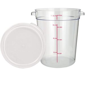 tiger chef 8 quart commercial grade clear food storage round polycarbonate containers with clear lids
