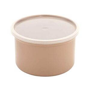 g.e.t. cr-0150-t round food storage crock w/ lid, 1.5 quart, tan (set of 12)