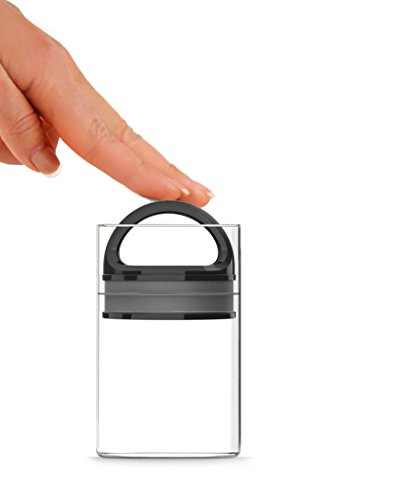 Prepara Evak Compact Glass Food Storage, 6 Ounce, Black