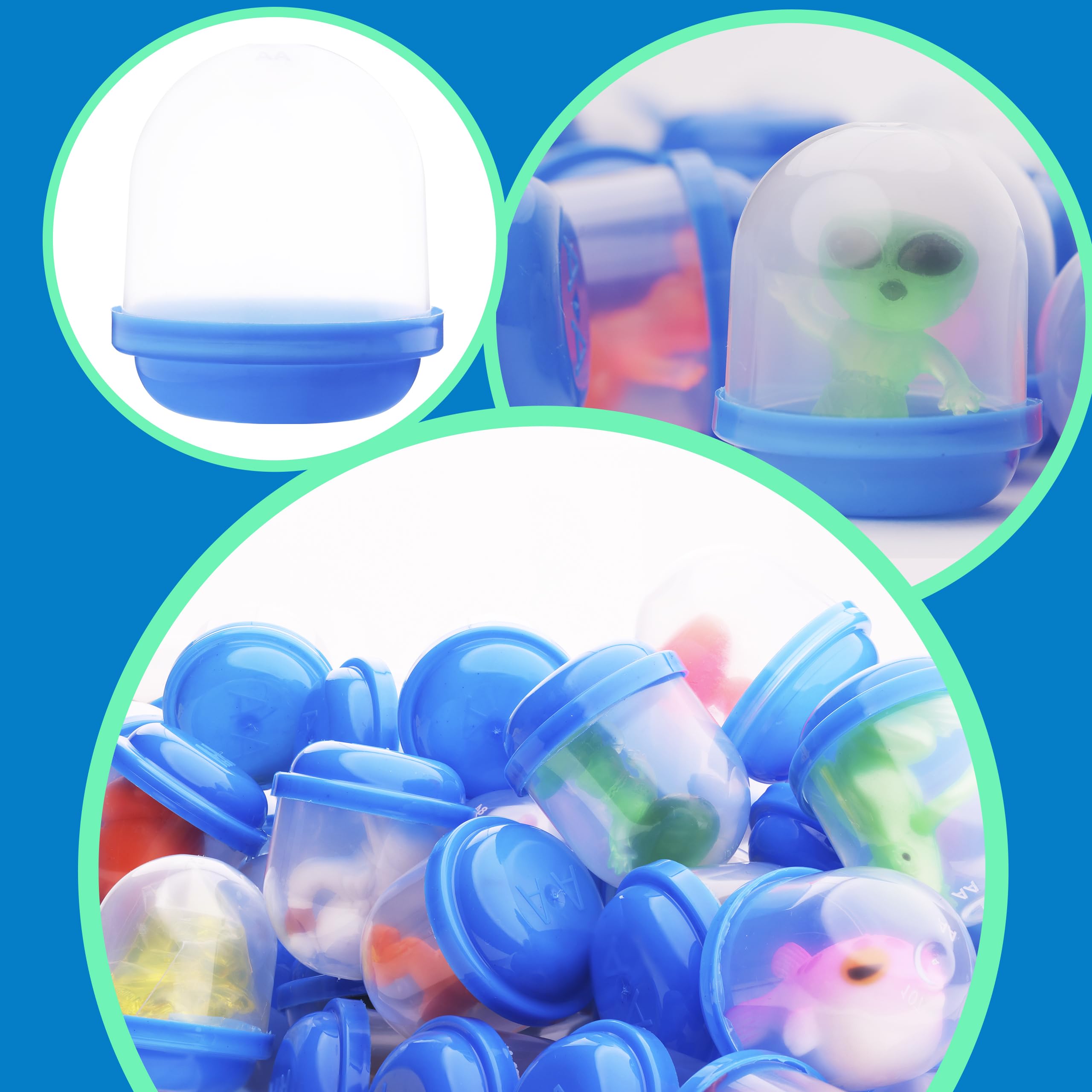 Vending Machine Capsules - 1.1 Inch Tiny Frosty Clear-Colored Acorn Capsules - 30 Pcs Empty Toy Capsules - Plastic Capsules for Toys - 28 mm Prize Machine Capsules - Small Colored Containers