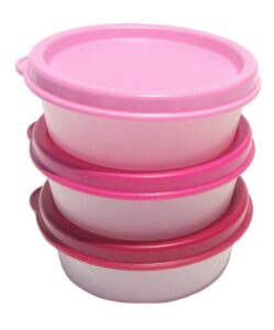 tupperware giant smidget half size snack cup small bowl set shades of pink