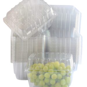 75 Pack - Quart Berry/Produce Basket - Vented Plastic Containers - for Tomatoes, Peppers, Grapes, Clementines