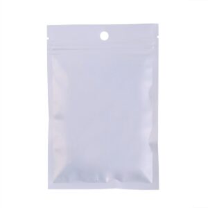 100 Flat Clear/White Mylar Zip Lock Bags w/Hang Hole 7.5x12cm (2.9x4.7")