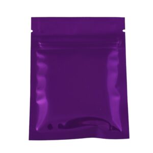 100 durable double-sided metallic foil mylar flat ziplock bag 7.5x10cm (3x4") (purple)