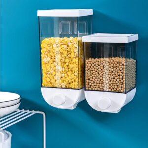 Wall-mounted grain container dispenser, dry food dispenser, used for dry food, nuts, candy, beans, cat food, dog food (1500ML)
