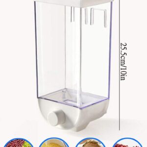Wall-mounted grain container dispenser, dry food dispenser, used for dry food, nuts, candy, beans, cat food, dog food (1500ML)