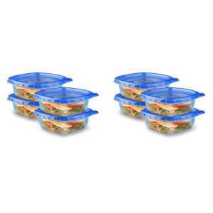 ziploc food storage meal prep containers reusable for kitchen organization, smart snap technology, dishwasher safe, square, 4 count (pack of 2)