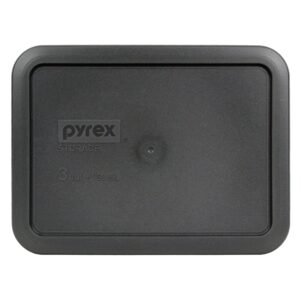 Pyrex 7210-PC 3 Cup (1) Blue (1) Muddy Aqua (1) Charcoal Grey Rectangle Plastic Lids