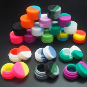 yullmu 5ml silicone container non-stick food grade oil wax concentrate jars 20pcs （the color is random）