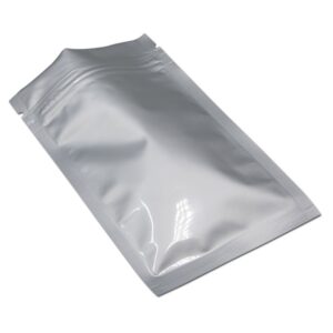 mitob flat mylar bags zipper lock foil bag 4 mil silver for zip food storage lock resealable aluminum mylar pouch heat sealable (100, 2.4x3.1 inch)