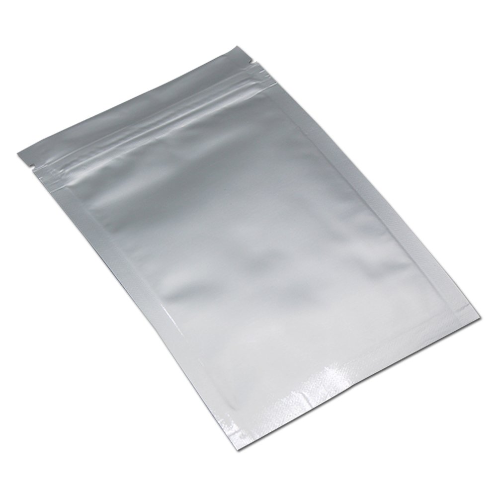 MITOB Flat Mylar Bags Zipper Lock Foil Bag 4 Mil Silver for Zip Food Storage Lock Resealable Aluminum Mylar Pouch Heat Sealable (100, 2.4x3.1 inch)