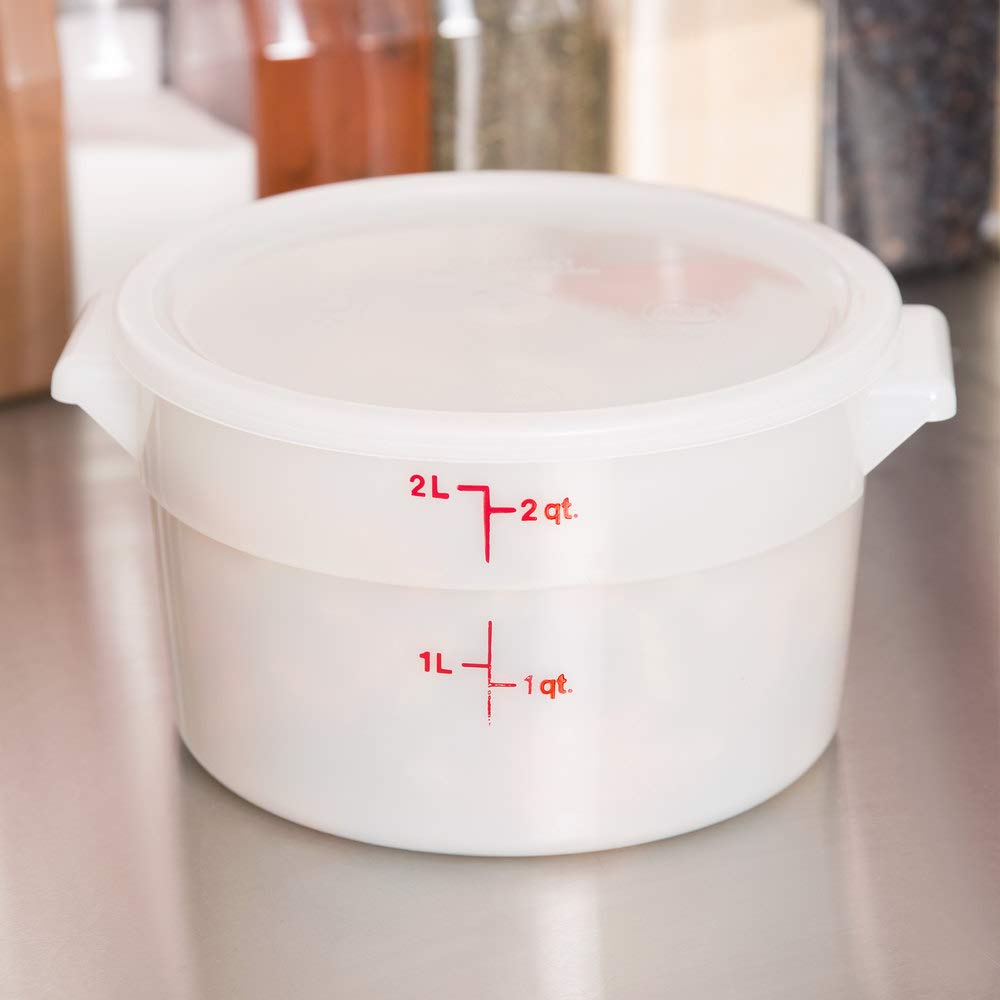 Cambro Round 2 Quart Poly White, red (RFS2148)