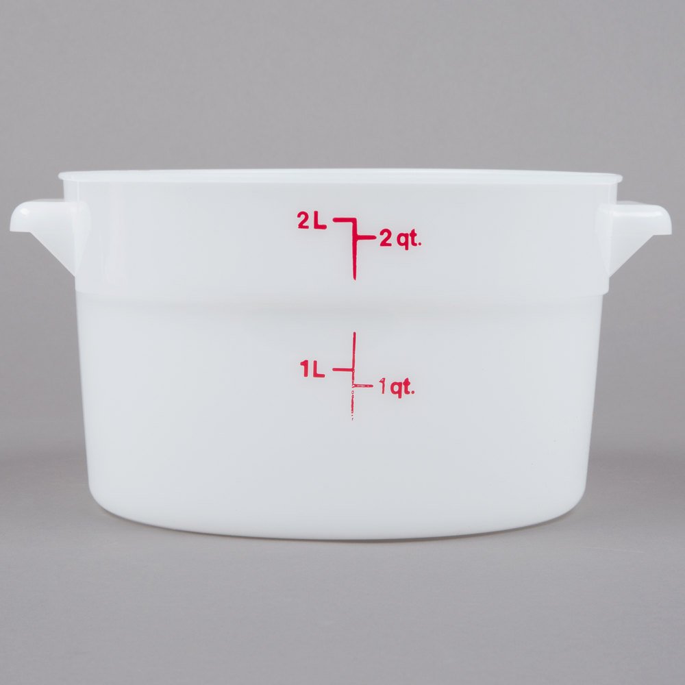 Cambro Round 2 Quart Poly White, red (RFS2148)