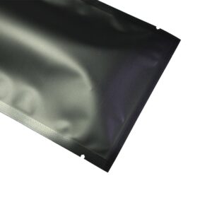 QQ Studio Clear Open Top Colored Metallic Mylar Bag (100 Pack) (Black, Open | 2.8" x 3.9")