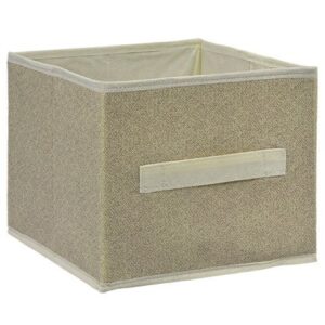 essentials tan collapsible storage containers with handles, 9x8 in.