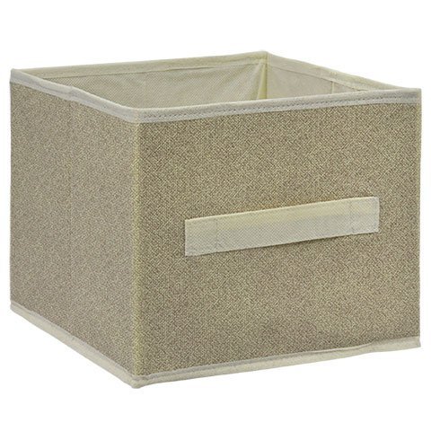 Essentials Tan Collapsible Storage Containers with Handles, 9x8 in.