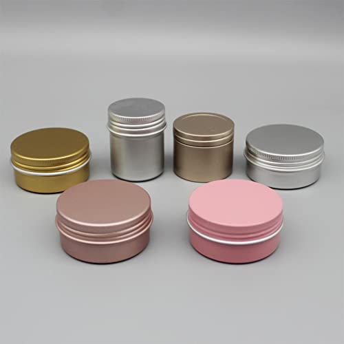 Othmro 12pcs 1oz Metal Round Tins Aluminum Tin Cans Containers with Screw Lid, 50 * 20mm(DxH) Red tin cans for Salve, Spices, Lip Balm, Tea or Candies 30ml