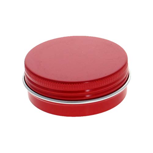 Othmro 12pcs 1oz Metal Round Tins Aluminum Tin Cans Containers with Screw Lid, 50 * 20mm(DxH) Red tin cans for Salve, Spices, Lip Balm, Tea or Candies 30ml