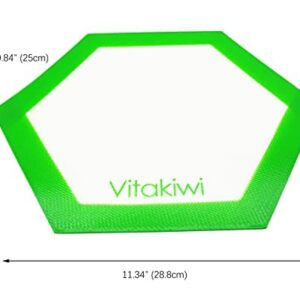 vitakiwi Silicone Wax Container 5ml 26ml 15ml Skull 34ml Multi Compartment Containers + Large Hexagon Mat + Carving Tool + Tin Caryying Box, Glow In The Dark (Green)