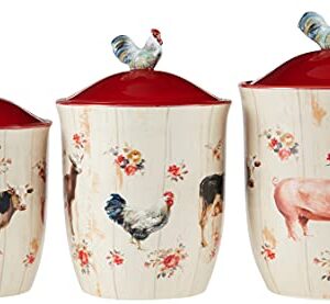 Certified International Farmhouse 3 pc. Canister Set Servware, Serving Acessories, Multicolred