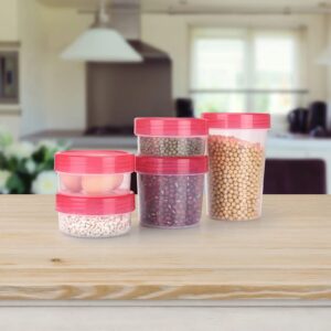 Tauno Easy Lock & Open Food Storage Containers | Plastic Food Jars Screw-On Lids | Twist and Seal Top, BPA Free | 18 Pack 36 Cup Total